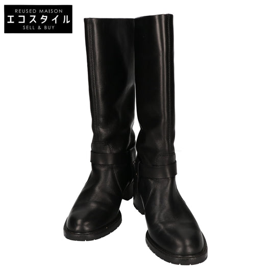 SalvatoreFerragamo サルバトーレフェラガモ 4191830 ガンチーニ金具 チャンキーヒール レザー ロングブーツ シューズ