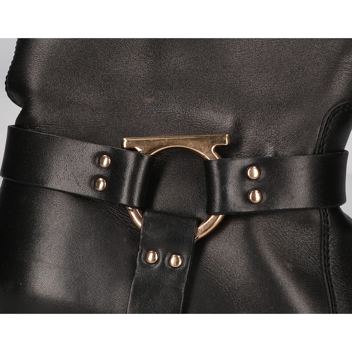 SalvatoreFerragamo サルバトーレフェラガモ 4191830 ガンチーニ金具 チャンキーヒール レザー ロングブーツ シューズ
