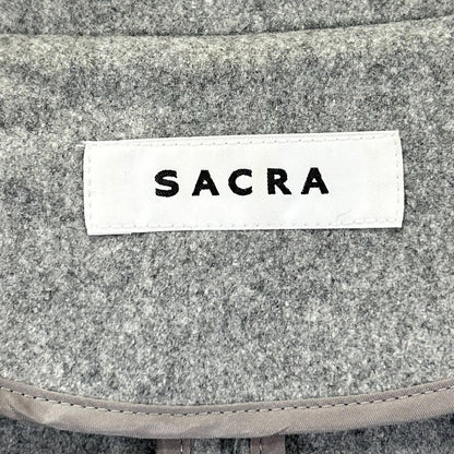 SACRA サクラ 121503061 22AW グレー ウール ライトメルトンロングジレ ノースリーブコート コート