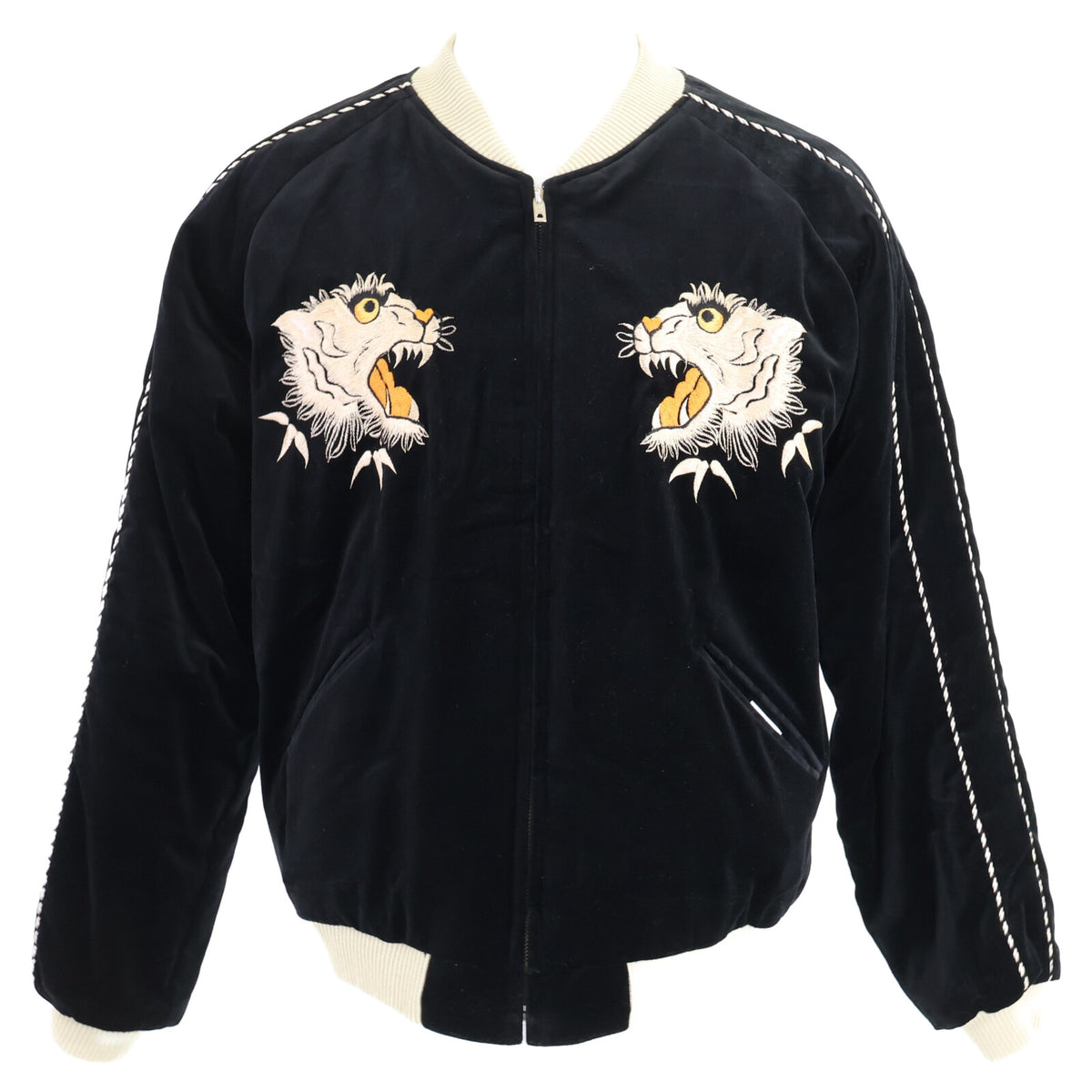 TAILOR TOYO テーラー東洋 【美品】TT15392-119 Mid 1950s Style Velveteen Souvenir Jacket WHITE TIGER×EAGLE 別珍xナイロン スカジャン ジャケット