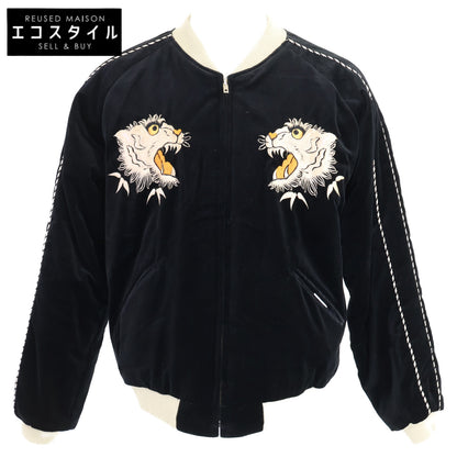 TAILOR TOYO テーラー東洋 【美品】TT15392-119 Mid 1950s Style Velveteen Souvenir Jacket WHITE TIGER×EAGLE 別珍xナイロン スカジャン ジャケット