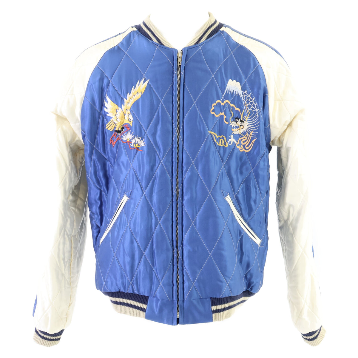TAILOR TOYO テーラー東洋 【美品】TT15392-119 Mid 1950s Style Velveteen Souvenir Jacket WHITE TIGER×EAGLE 別珍xナイロン スカジャン ジャケット