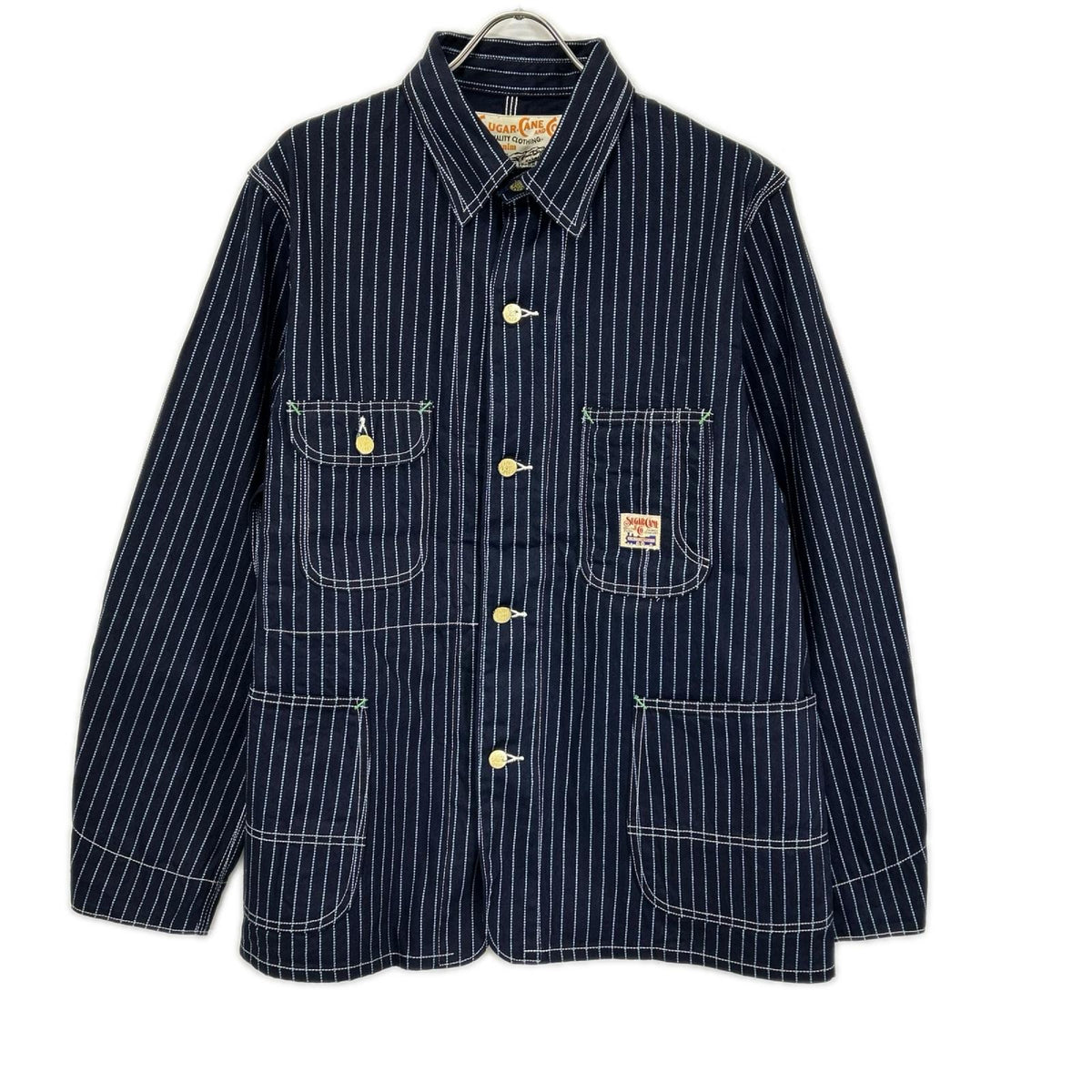 SUGAR CANE シュガーケーン SC15658 インディゴ 9oz. WABASH STRIPE WORK COAT/ウォバッシュストライプ ワークコート ジャケット