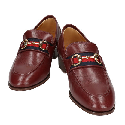 GUCCI グッチ 【美品】660819 ウェブライン ホースビット レザー ローファー シューズ