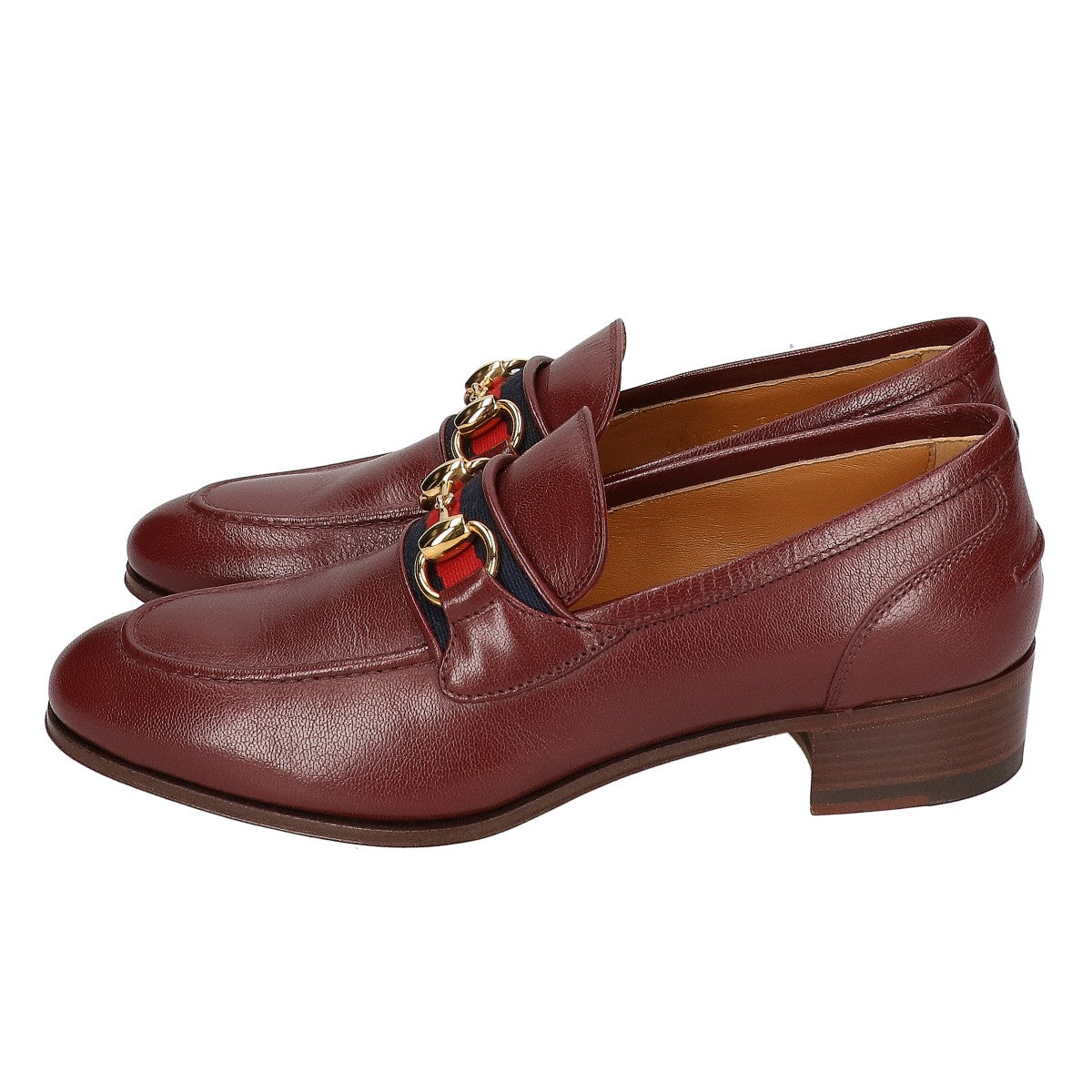 GUCCI グッチ 【美品】660819 ウェブライン ホースビット レザー ローファー シューズ