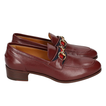 GUCCI グッチ 【美品】660819 ウェブライン ホースビット レザー ローファー シューズ