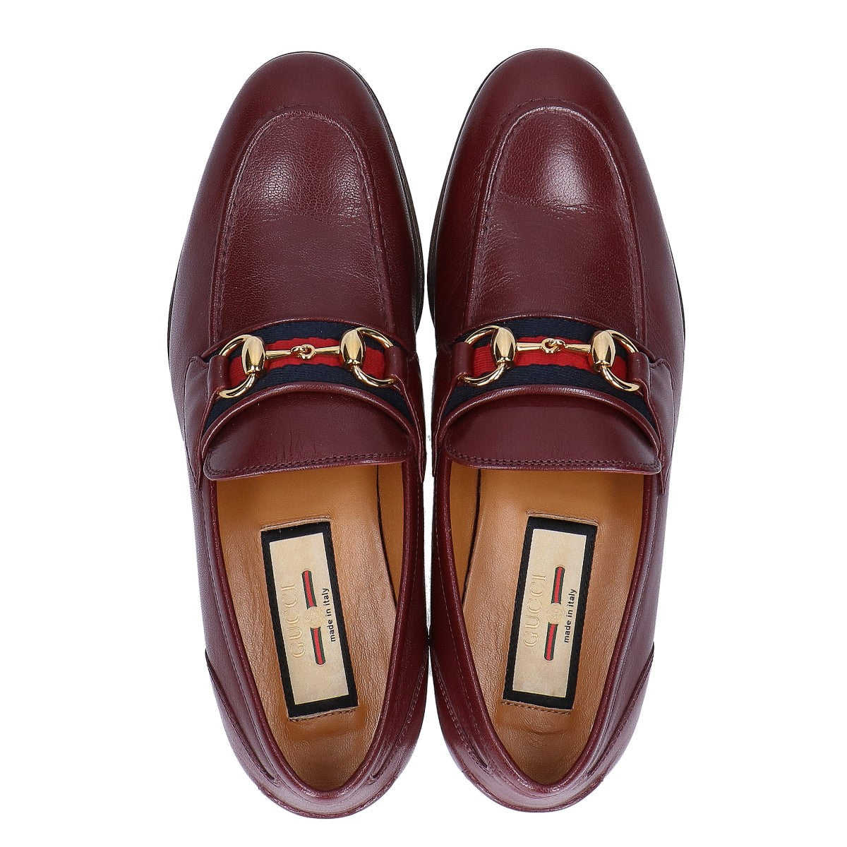 GUCCI グッチ 【美品】660819 ウェブライン ホースビット レザー ローファー シューズ