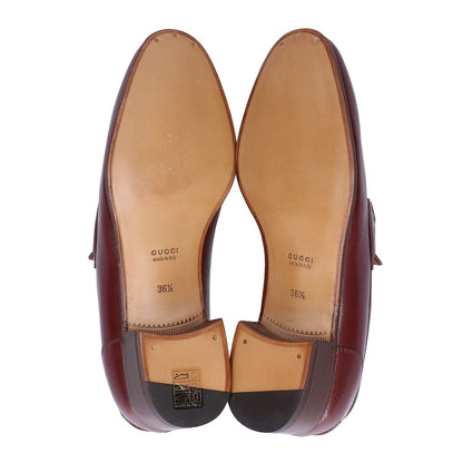 GUCCI グッチ 【美品】660819 ウェブライン ホースビット レザー ローファー シューズ
