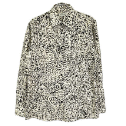 DRIES VAN NOTEN ドリスヴァンノッテン ベージュ×ブラック コットン アニマルドット レギュラーカラー ロングスリーブボタンシャツ トップス