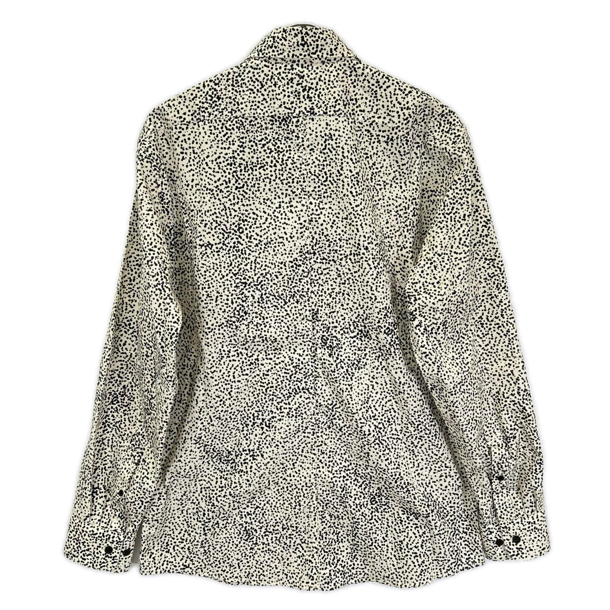 DRIES VAN NOTEN ドリスヴァンノッテン ベージュ×ブラック コットン アニマルドット レギュラーカラー ロングスリーブボタンシャツ トップス