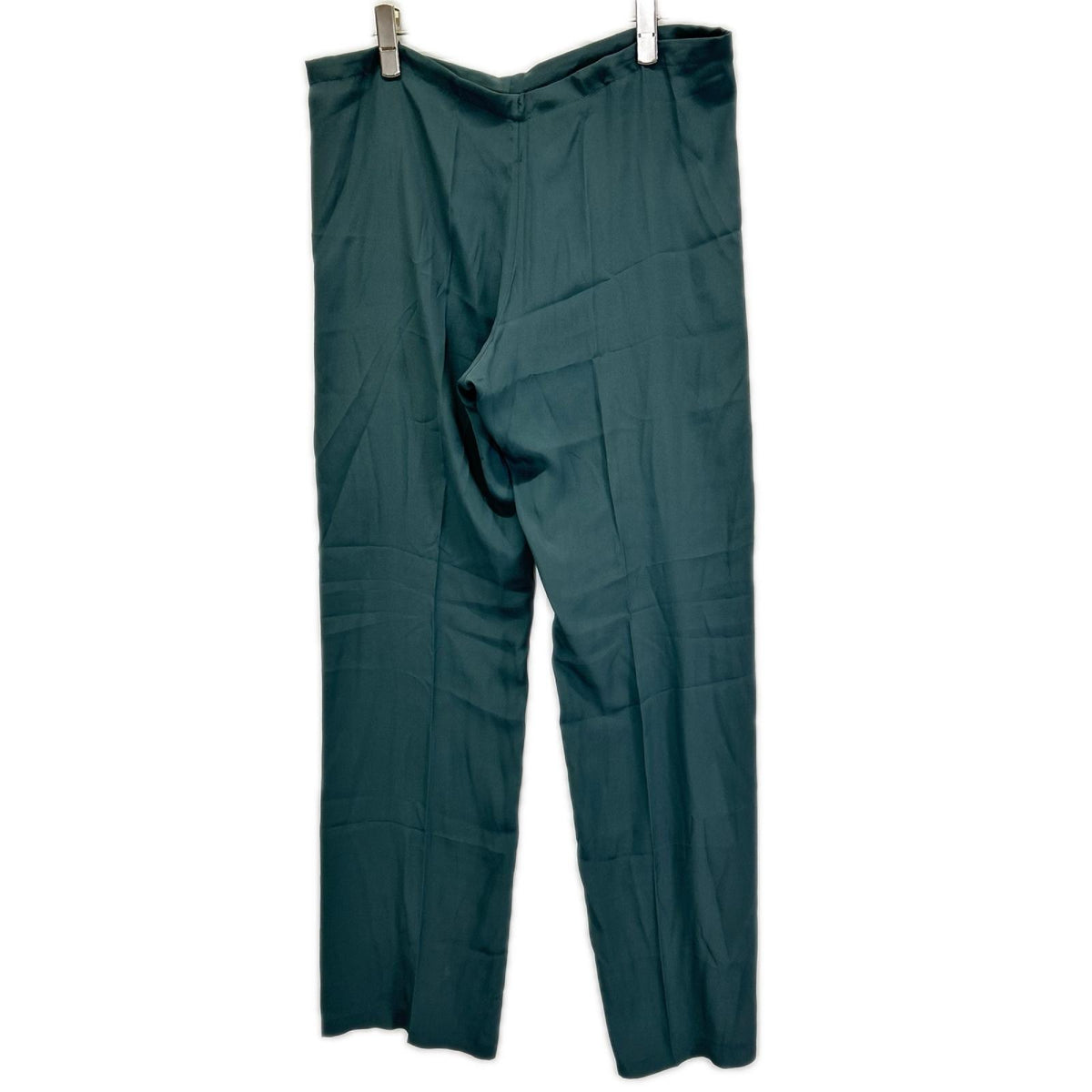 DRIES VAN NOTEN ドリスヴァンノッテン グリーン シルク混 センタープレス ドローストリング ワイドストレートパンツ ボトムス