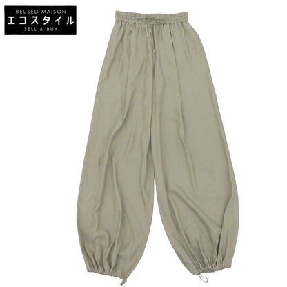 Deuxieme Classe ドゥーズィエムクラス 美品 キュプラ混 ドローストリング ワイドバルーンパンツ べージュ 38 26-030-560-3100 26SS ボトムス