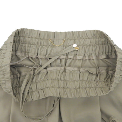 Deuxieme Classe ドゥーズィエムクラス 美品 キュプラ混 ドローストリング ワイドバルーンパンツ べージュ 38 26-030-560-3100 26SS ボトムス