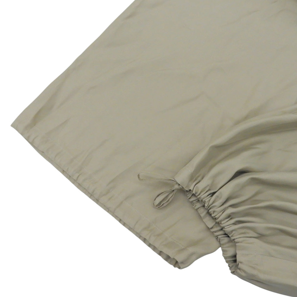 Deuxieme Classe ドゥーズィエムクラス 美品 キュプラ混 ドローストリング ワイドバルーンパンツ べージュ 38 26-030-560-3100 26SS ボトムス