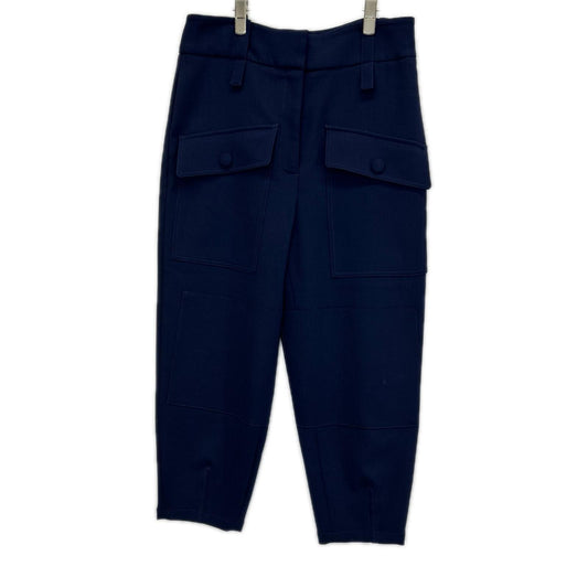 STELLA McCARTNEY ステラマッカートニー 601906 SOA03 ネイビー ウール混 フロントポケット テーパードトラウザーパンツ ボトムス