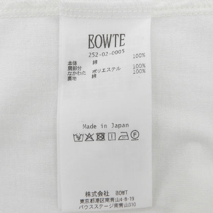 BOWTE バウト 美品 スーピマコットン PADDED SHOULDER T-SHIRT トップス レディース 白 ホワイト 252-02-0005 25AW トップス