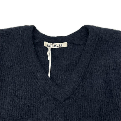 AURALEE オーラリー 26AW A26AV03AK ネイビー BABY SURI ALPACA SHEER KNIT V-NECK P/O トップス