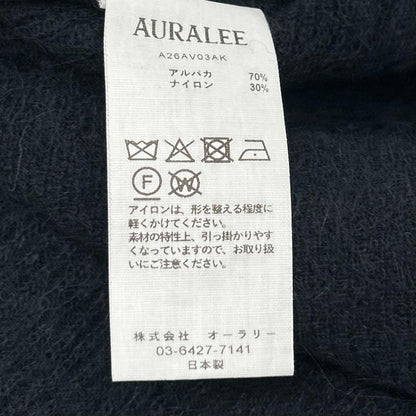 AURALEE オーラリー 26AW A26AV03AK ネイビー BABY SURI ALPACA SHEER KNIT V-NECK P/O トップス
