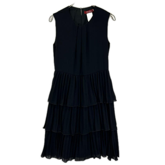Max Mara マックスマーラ 62261569 ブラック ノースリーブフリルワンピース ワンピース