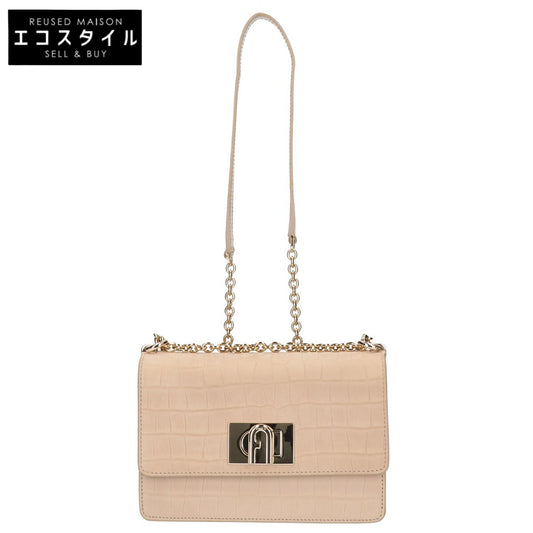 FURLA フルラ 1927 型押しレザー ミニ クロスボディ ショルダーバッグ