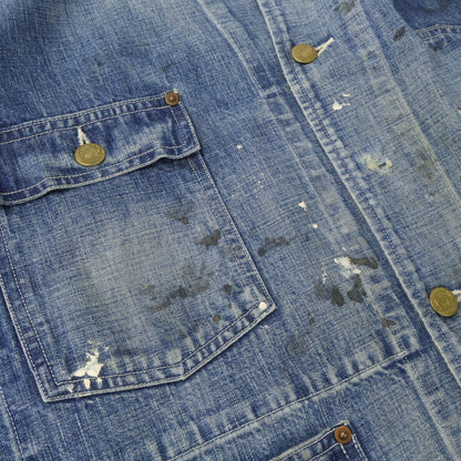 SAINT MICHAEL セントマイケル 【美品/国内正規/24年製】SM-YS8-0000-059 COVERALL/HEART TAG ヴィンテージ/ダメージ加工 デニム カバーオール ジャケット