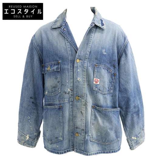 SAINT MICHAEL セントマイケル 【美品/国内正規/24年製】SM-YS8-0000-059 COVERALL/HEART TAG ヴィンテージ/ダメージ加工 デニム カバーオール ジャケット