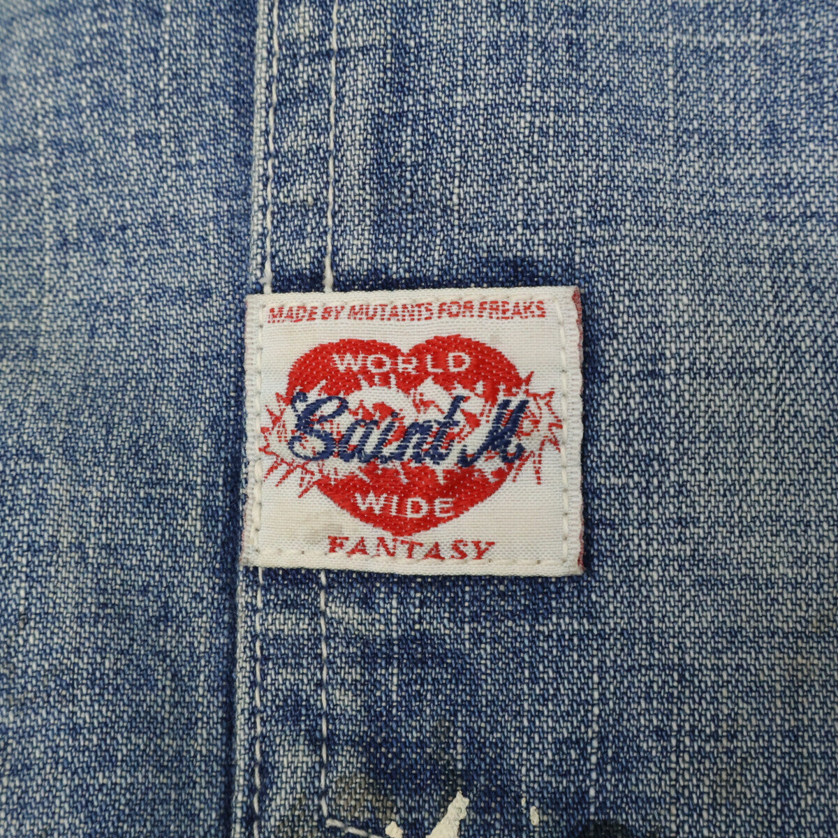 SAINT MICHAEL セントマイケル 【美品/国内正規/24年製】SM-YS8-0000-059 COVERALL/HEART TAG ヴィンテージ/ダメージ加工 デニム カバーオール ジャケット