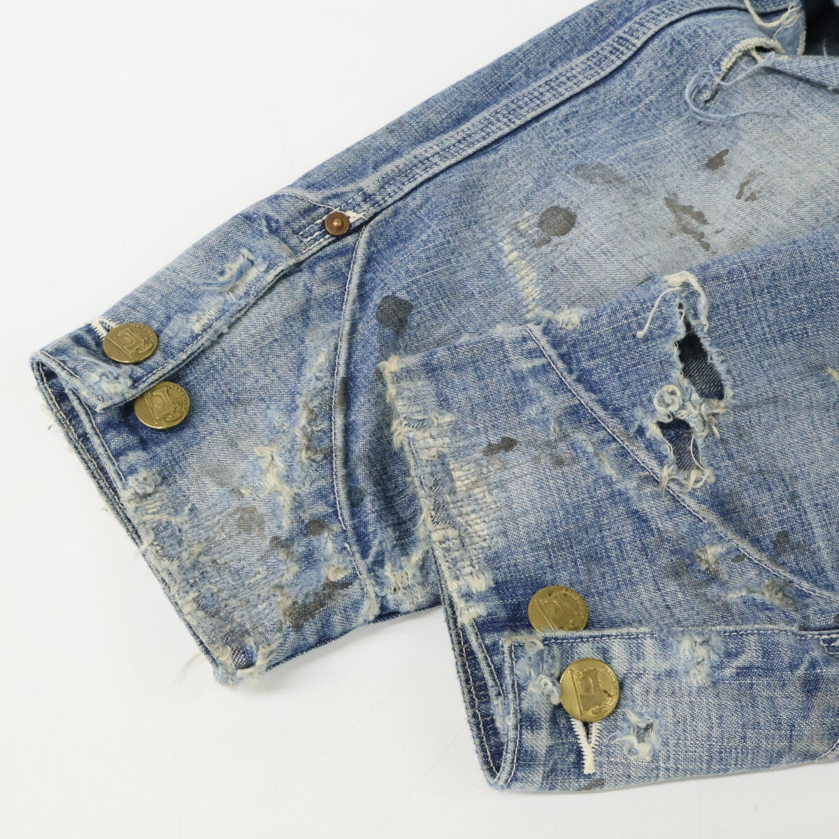 SAINT MICHAEL セントマイケル 【美品/国内正規/24年製】SM-YS8-0000-059 COVERALL/HEART TAG ヴィンテージ/ダメージ加工 デニム カバーオール ジャケット