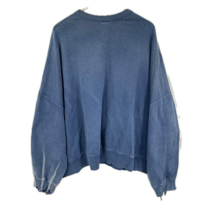 SAINT MICHAEL セントマイケル 24AW SM-YS1-0000-036 ネイビー CREW SWEAT UNIFIED ダメージ/フェード加工 プリントスウェット トップス