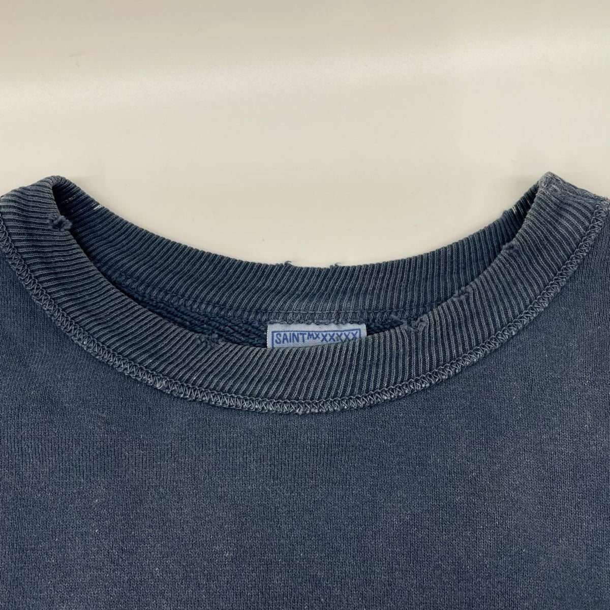 SAINT MICHAEL セントマイケル 24AW SM-YS1-0000-036 ネイビー CREW SWEAT UNIFIED ダメージ/フェード加工 プリントスウェット トップス