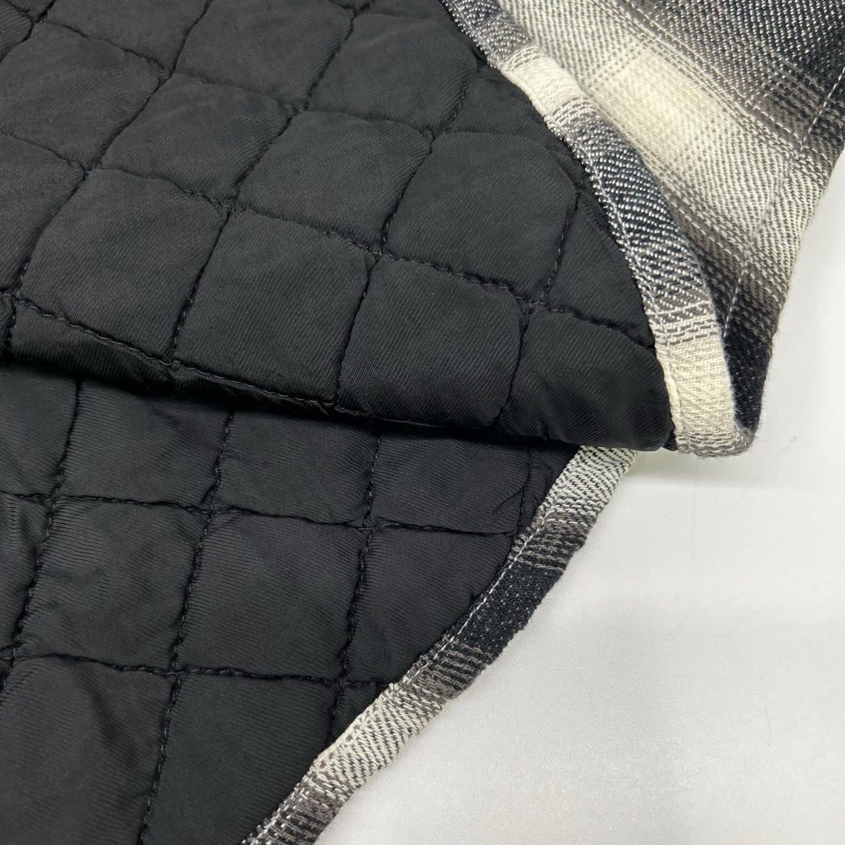 SAINT MICHAEL セントマイケル 23AW SM-A23-0000-046 ブラック×ホワイト SHIRT PARKA/CHECK ヴィンテージ加工 シャツパーカー ジャケット