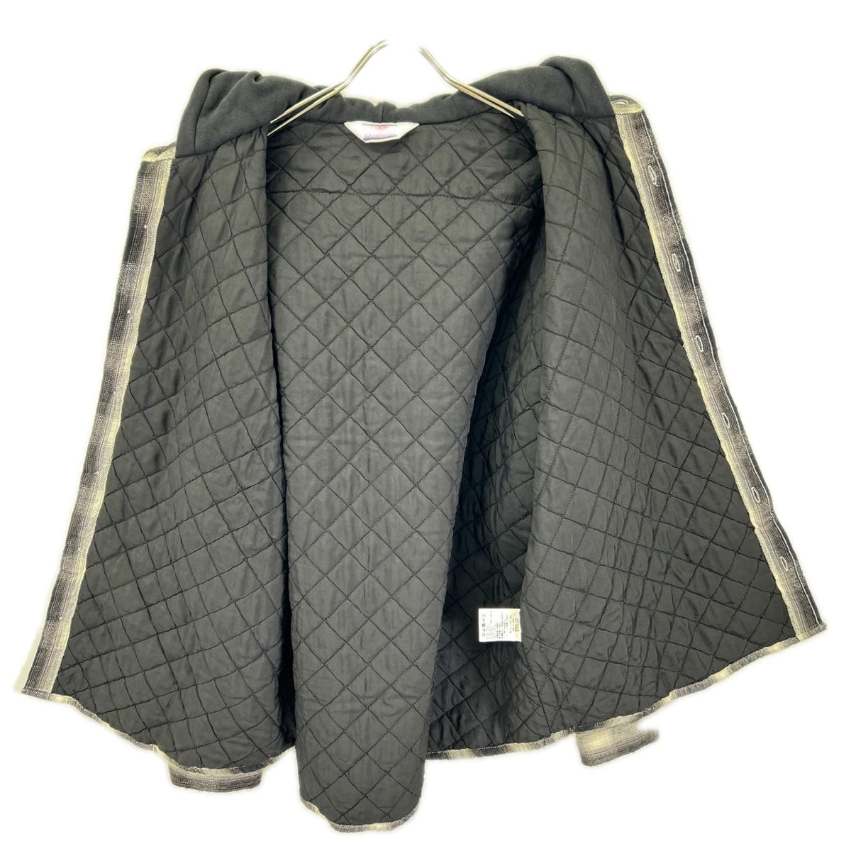 SAINT MICHAEL セントマイケル 23AW SM-A23-0000-046 ブラック×ホワイト SHIRT PARKA/CHECK ヴィンテージ加工 シャツパーカー ジャケット