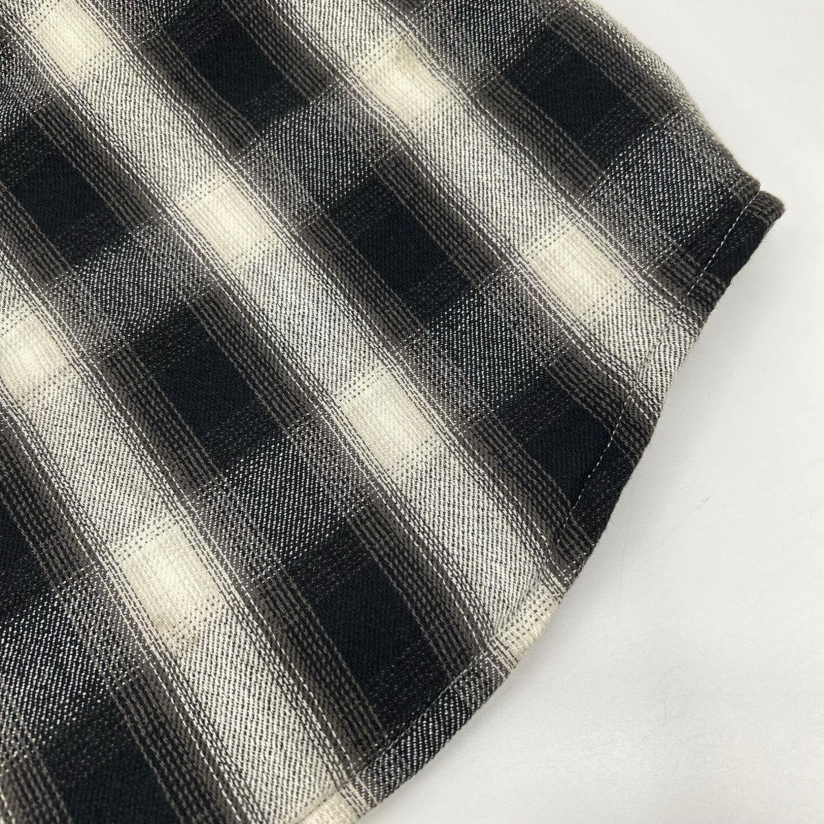 SAINT MICHAEL セントマイケル 23AW SM-A23-0000-046 ブラック×ホワイト SHIRT PARKA/CHECK ヴィンテージ加工 シャツパーカー ジャケット