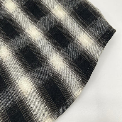 SAINT MICHAEL セントマイケル 23AW SM-A23-0000-046 ブラック×ホワイト SHIRT PARKA/CHECK ヴィンテージ加工 シャツパーカー ジャケット
