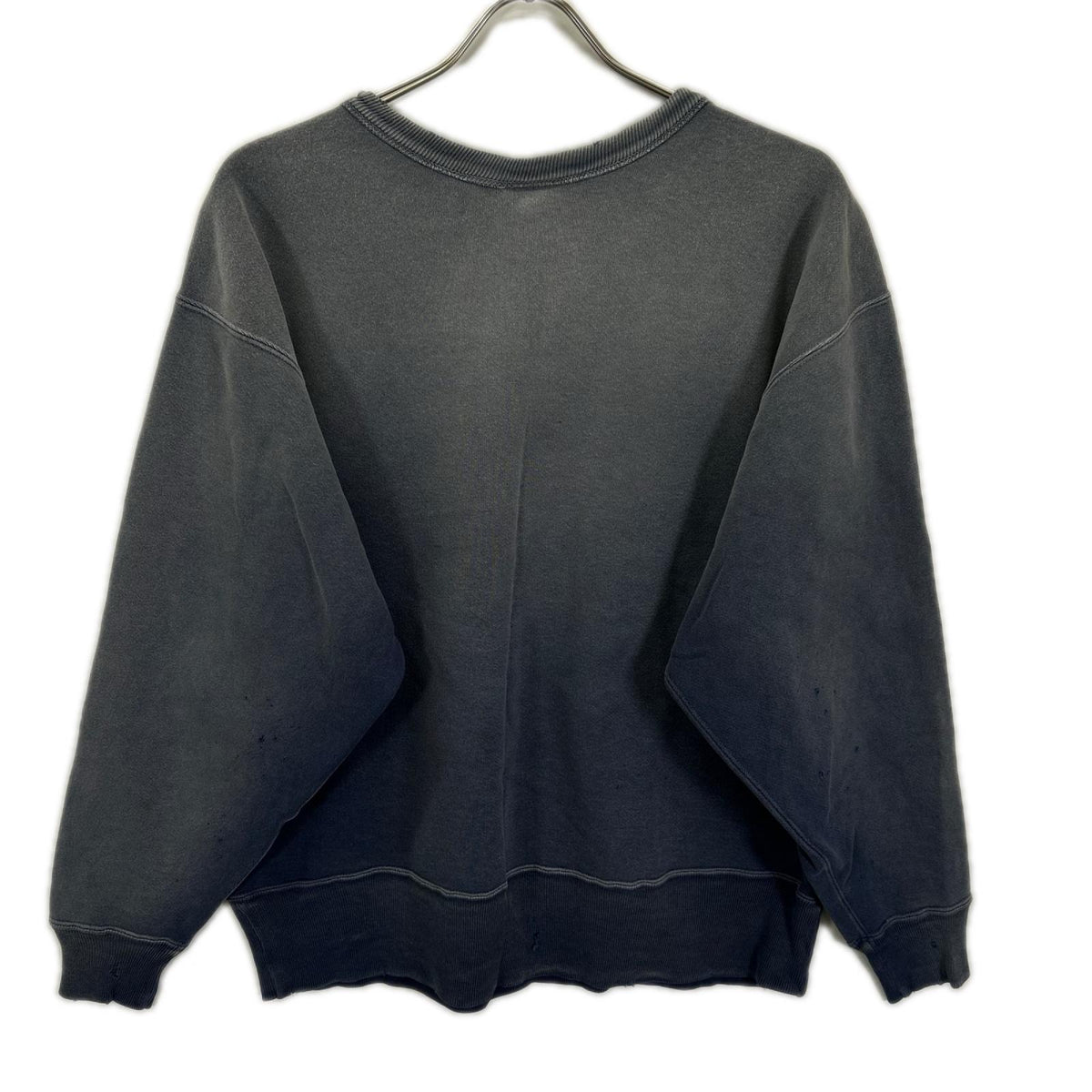 SAINT MICHAEL セントマイケル 25AW SM-HR1-0000-048 ネイビー SAINT POWER CRW NECK SWT ダメージ/フェード加工 プリントスウェット トップス