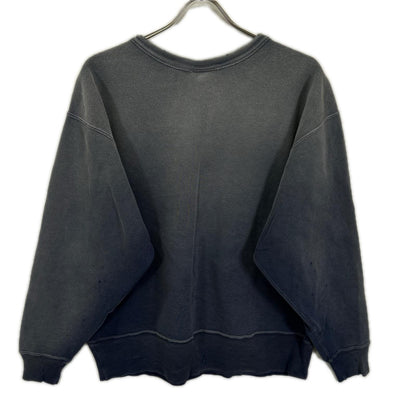 SAINT MICHAEL セントマイケル 25AW SM-HR1-0000-048 ネイビー SAINT POWER CRW NECK SWT ダメージ/フェード加工 プリントスウェット トップス