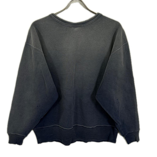 SAINT MICHAEL セントマイケル 25AW SM-HR1-0000-048 ネイビー SAINT POWER CRW NECK SWT ダメージ/フェード加工 プリントスウェット トップス