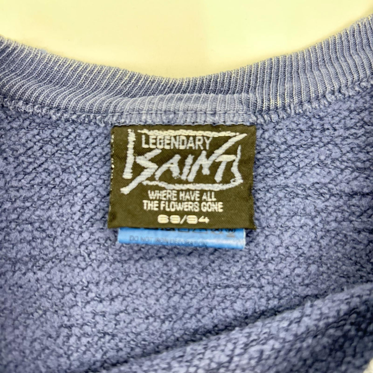 SAINT MICHAEL セントマイケル 25AW SM-HR1-0000-048 ネイビー SAINT POWER CRW NECK SWT ダメージ/フェード加工 プリントスウェット トップス