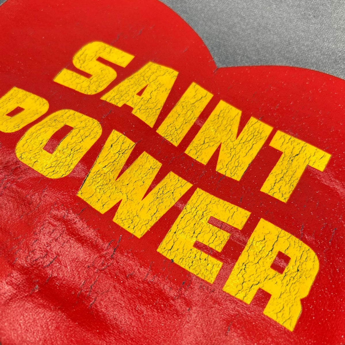 SAINT MICHAEL セントマイケル 25AW SM-HR1-0000-048 ネイビー SAINT POWER CRW NECK SWT ダメージ/フェード加工 プリントスウェット トップス