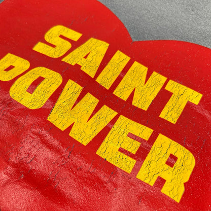 SAINT MICHAEL セントマイケル 25AW SM-HR1-0000-048 ネイビー SAINT POWER CRW NECK SWT ダメージ/フェード加工 プリントスウェット トップス