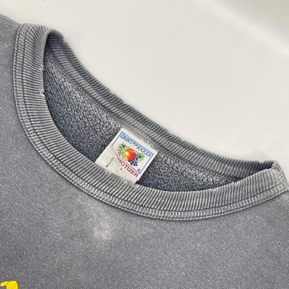SAINT MICHAEL セントマイケル 24SS SM-YS8-0000-029 ネイビー CRW SWEAT/FATAL LIFE ダメージ/フェード加工 プリントスウェット トップス