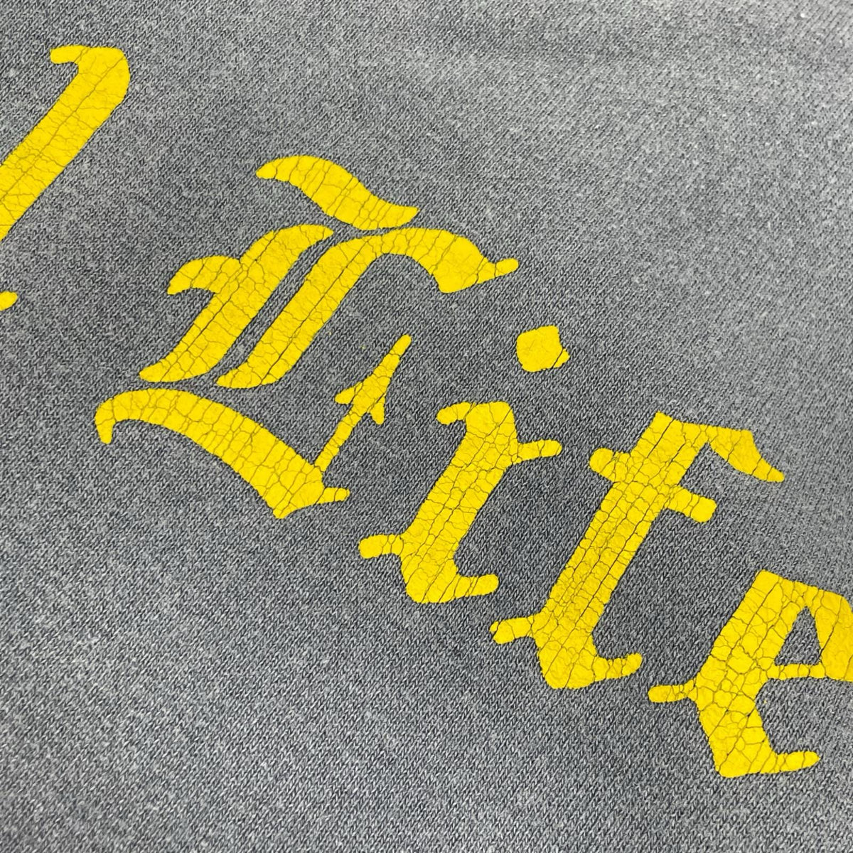 SAINT MICHAEL セントマイケル 24SS SM-YS8-0000-029 ネイビー CRW SWEAT/FATAL LIFE ダメージ/フェード加工 プリントスウェット トップス