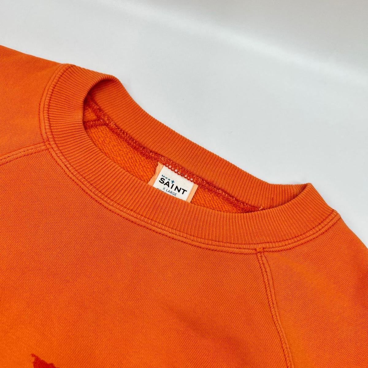 SAINT MICHAEL セントマイケル 【×ベルベルジン】23AW SM-A23-0000-C14 オレンジ CREW SWEAT_NOISE ラグランスリーブスウェット トップス