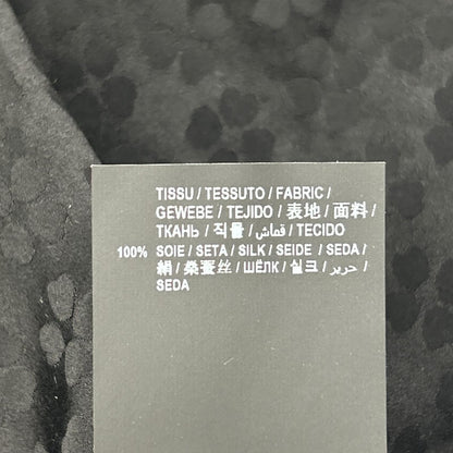 SAINT LAURENT PARIS サンローランパリ 21年製 680733 ブラック フラワー総柄 シルク100 ギャザーシャツ トップス