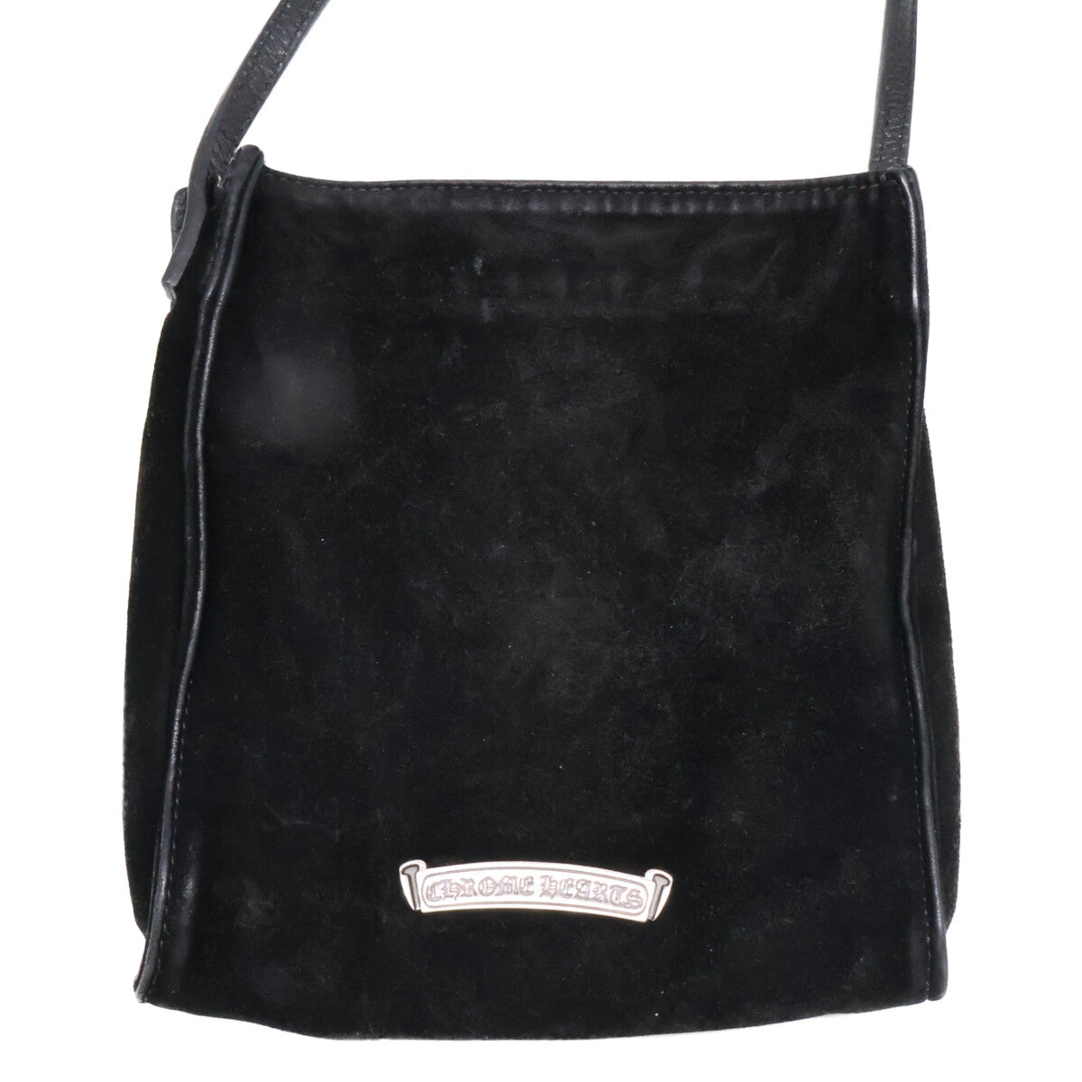 Chrome hearts クロムハーツ BS Flare Square Pocket Suede Leather Shoulder Bag/スクエアポケット BSフレアパッチ スエード ショルダーバッグ