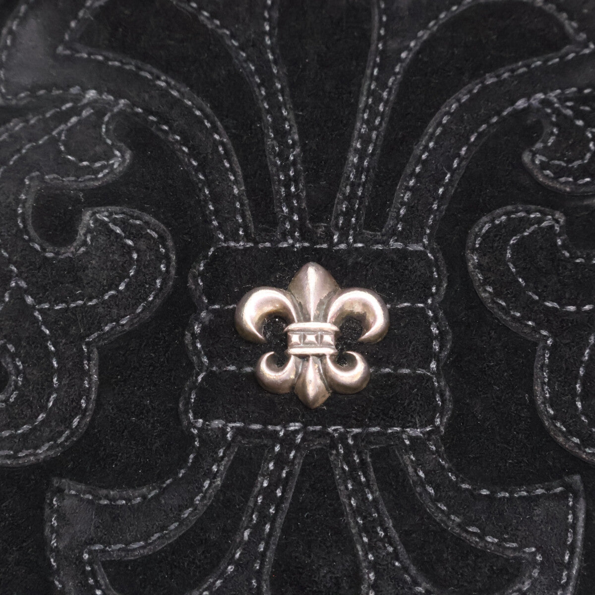 Chrome hearts クロムハーツ BS Flare Square Pocket Suede Leather Shoulder Bag/スクエアポケット BSフレアパッチ スエード ショルダーバッグ
