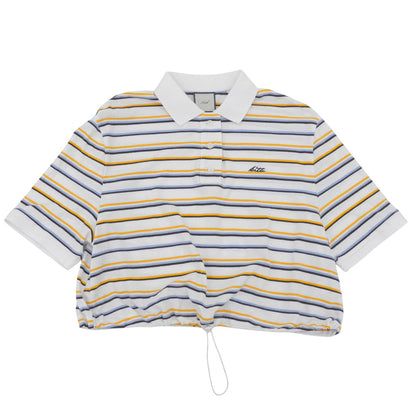 KITH キス コットン マルチカラーストライプ クロップドポロシャツ トップス レディース ホワイト XS トップス