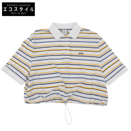 KITH キス コットン マルチカラーストライプ クロップドポロシャツ トップス レディース ホワイト XS トップス