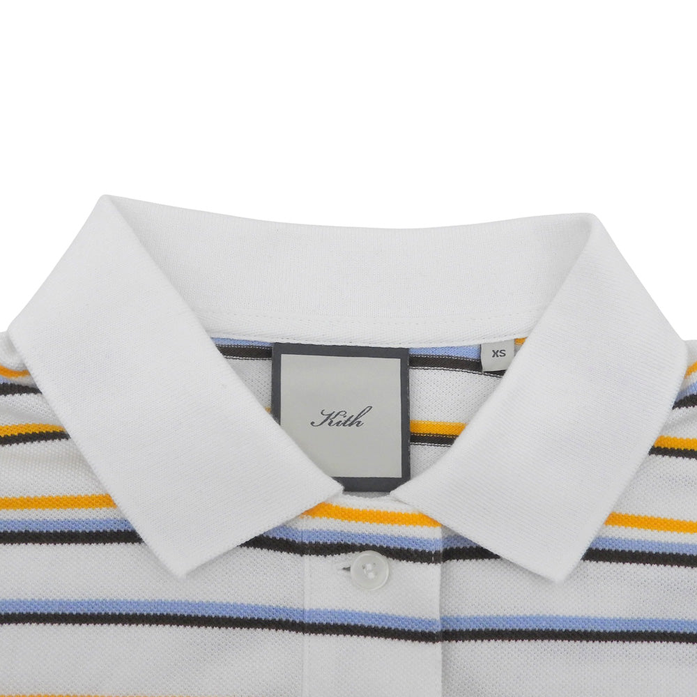 KITH キス コットン マルチカラーストライプ クロップドポロシャツ トップス レディース ホワイト XS トップス