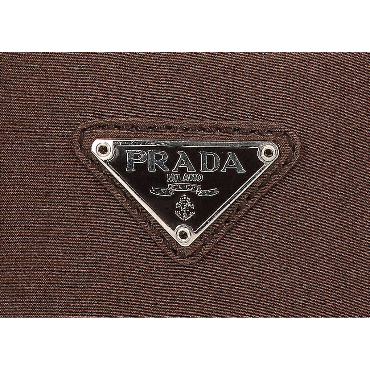 PRADA プラダ トライアングルプレート サテン ドローストリング ミニ ハンドバッグ